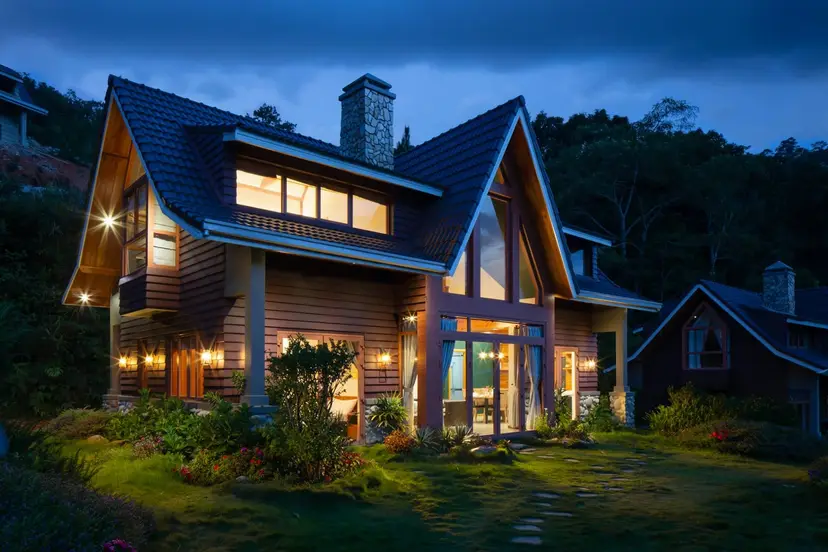 Detached accessory dwelling unit in a residential backyard with its own entry and windows